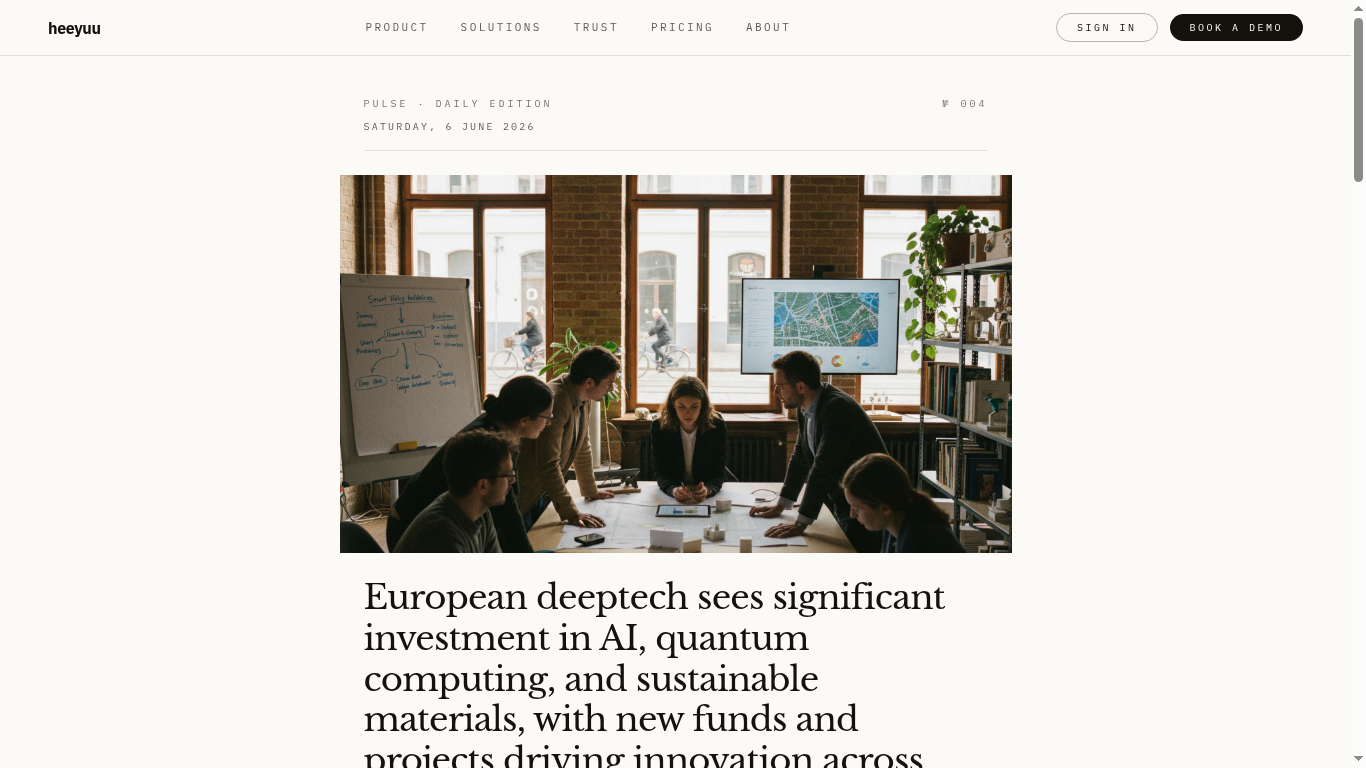 Heeyuu Pulse — today's edition of EU funding intelligence